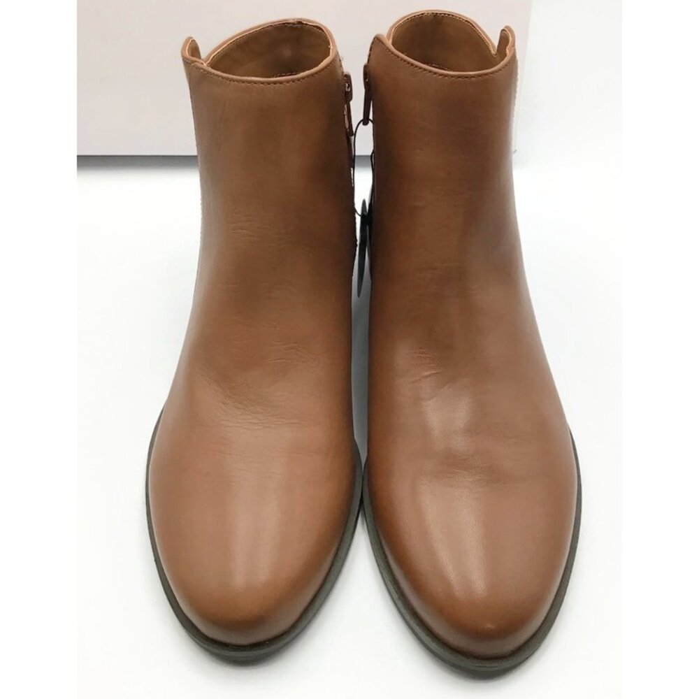 Alfani Step n Flex Genuine Leather Boots Womens 9.5 Cognac Brown Ankle Bootie - Picture 7 of 13